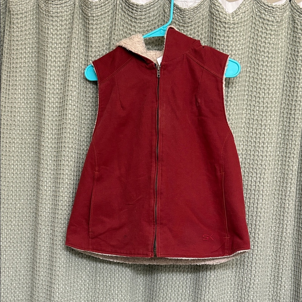 Stormy Kromer Parkland Women's Size S Hooded Sherpa Lined Cord Vest Made In USA
